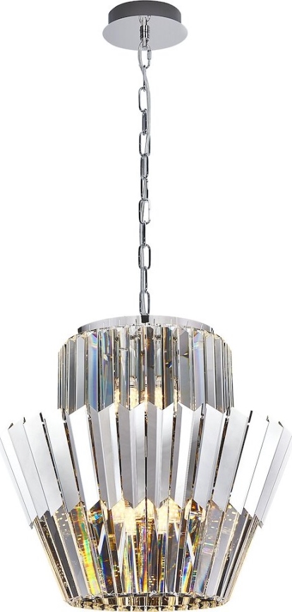 Lámpara colgante con cadena DONNA 9xE14/40W/230V diá. 45 cm cromo mate