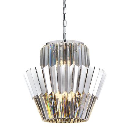 Lámpara colgante con cadena DONNA 9xE14/40W/230V diá. 45 cm cromo mate