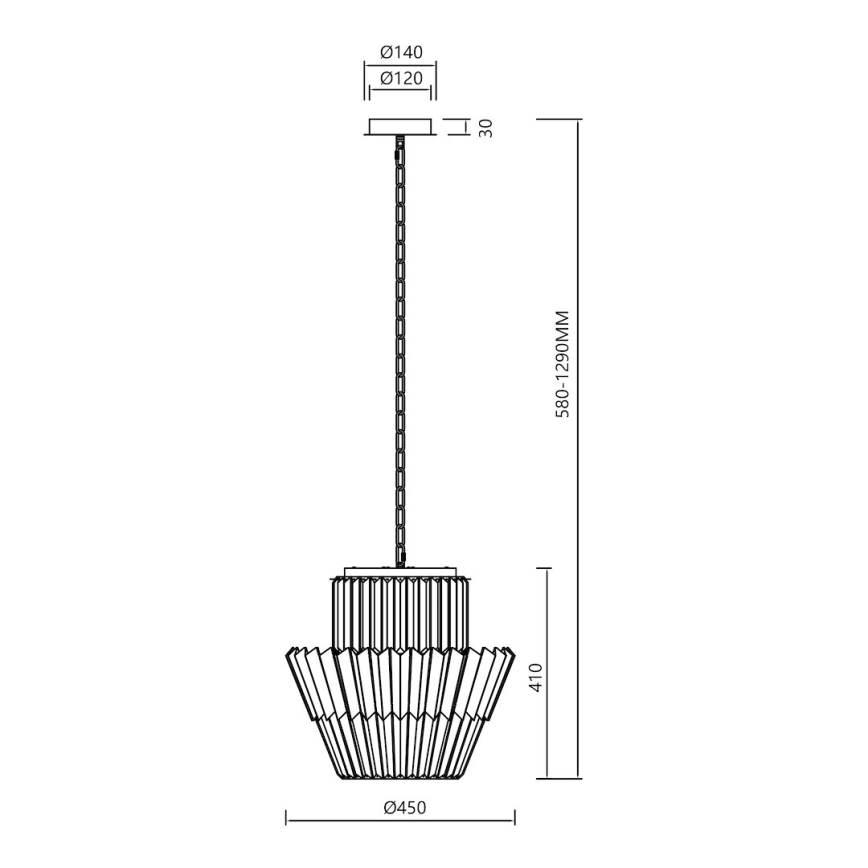 Lámpara colgante con cadena DONNA 9xE14/40W/230V diá. 45 cm cromo mate