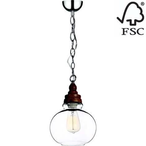Lámpara colgante con cadena EDVIN 1xE27/60W/230V - Certificado FSC