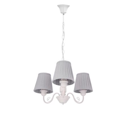 Lámpara colgante con cadena FIREZ 3xE27/40W/230V blanco/gris
