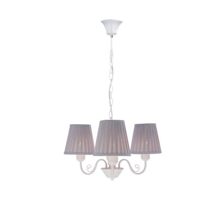 Lámpara colgante con cadena FIREZ 3xE27/40W/230V blanco/gris