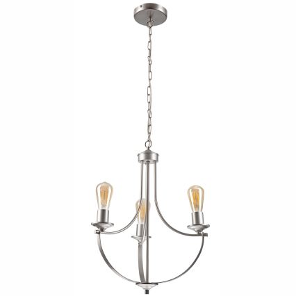 Lámpara colgante con cadena GINA 3xE27/60W/230V cromo mate