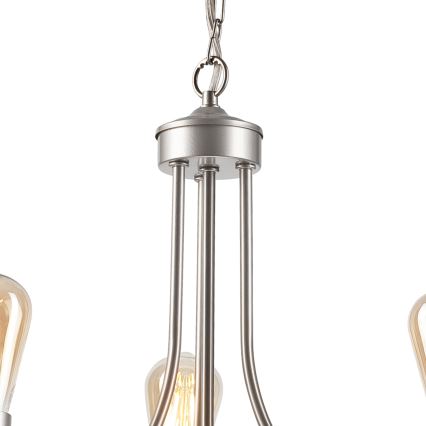 Lámpara colgante con cadena GINA 3xE27/60W/230V cromo mate