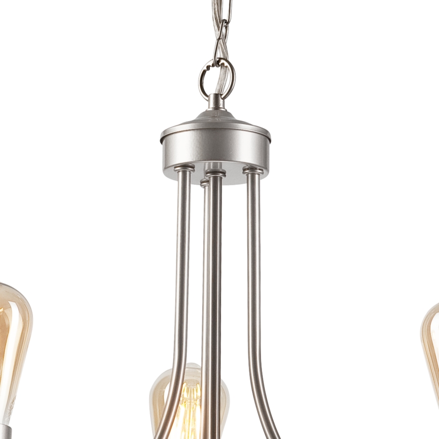 Lámpara colgante con cadena GINA 3xE27/60W/230V cromo mate