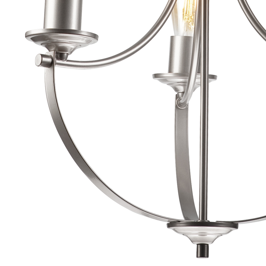 Lámpara colgante con cadena GINA 3xE27/60W/230V cromo mate