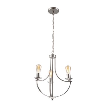 Lámpara colgante con cadena GINA 3xE27/60W/230V cromo mate