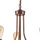 Lámpara colgante con cadena GINA 3xE27/60W/230V marrón