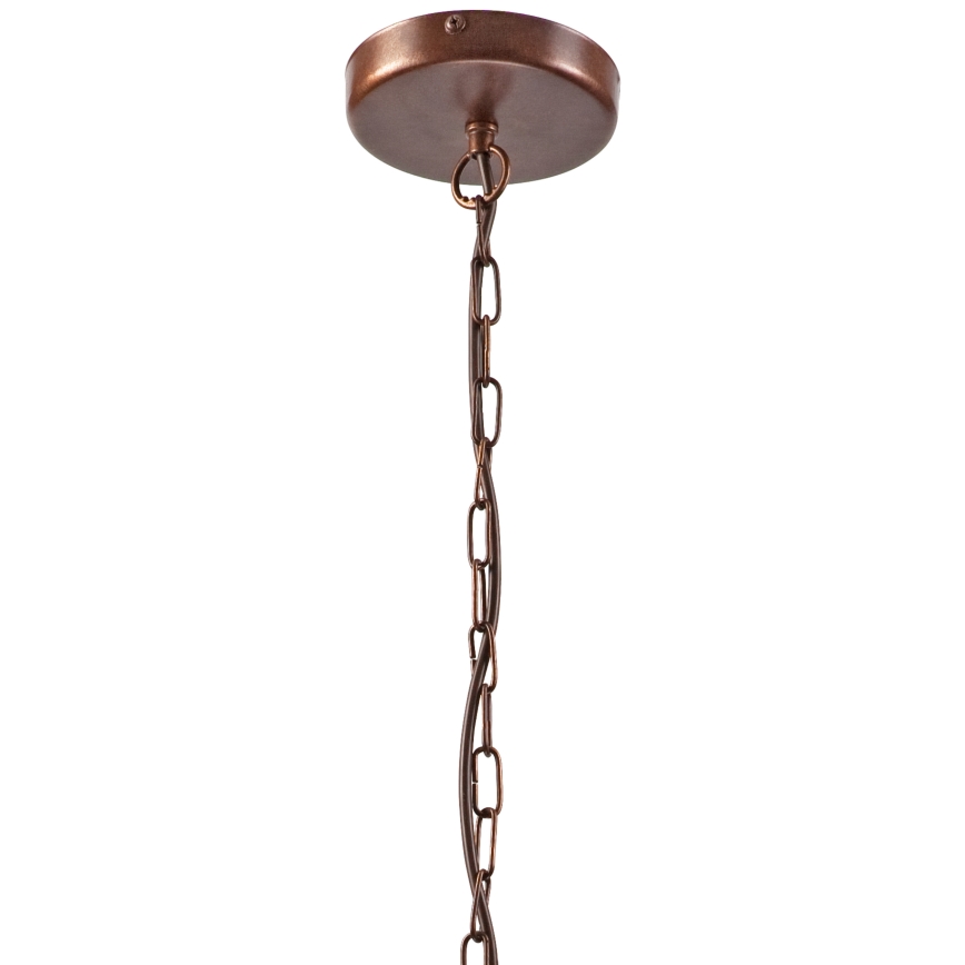 Lámpara colgante con cadena GINA 3xE27/60W/230V marrón