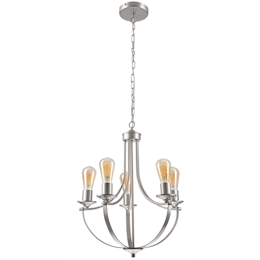 Lámpara colgante con cadena GINA 5xE27/60W/230V cromo mate