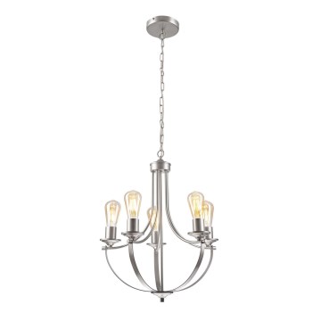 Lámpara colgante con cadena GINA 5xE27/60W/230V cromo mate