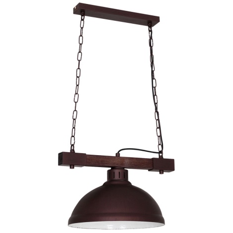 Lámpara colgante con cadena HAKON 1xE27/60W/230V madera oscura