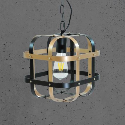 Lámpara colgante con cadena KLATKA 1xE27/10W/230V