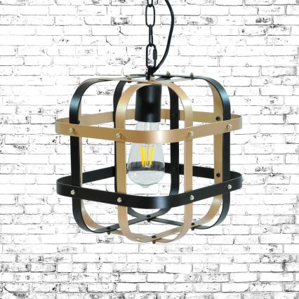 Lámpara colgante con cadena KLATKA 1xE27/10W/230V