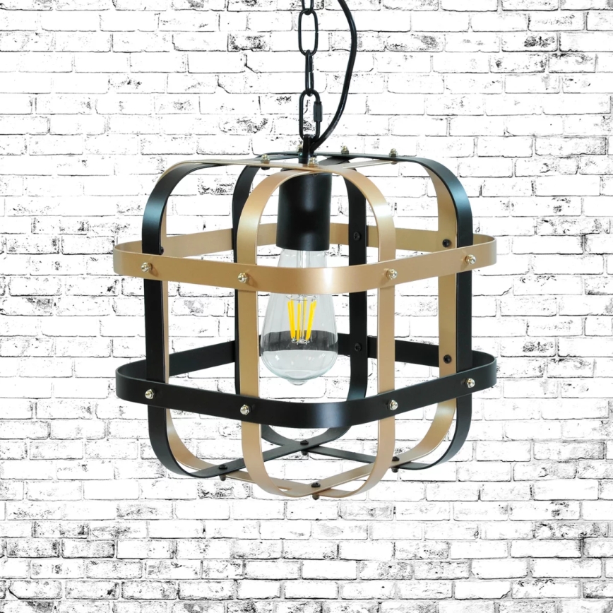 Lámpara colgante con cadena KLATKA 1xE27/10W/230V