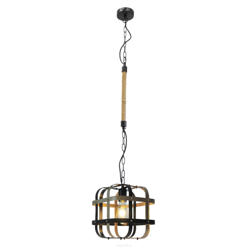 Lámpara colgante con cadena KLATKA 1xE27/10W/230V