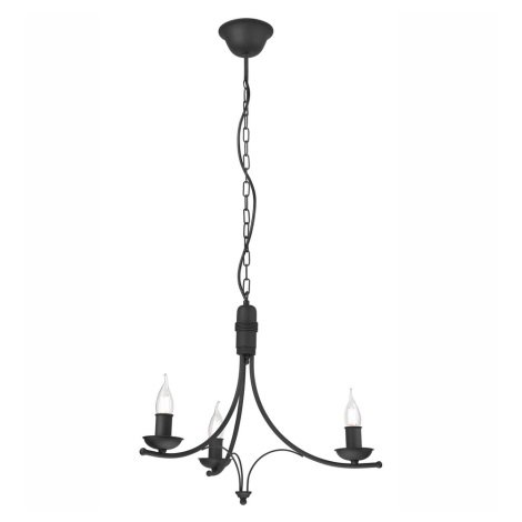 Lámpara colgante con cadena LUCY 3xE14/60W/230V negro