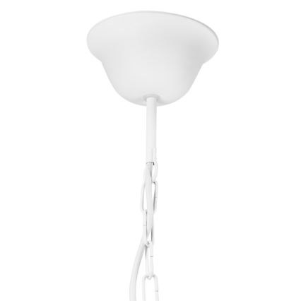 Lámpara colgante con cadena LUCY 8xE27/60W/230V blanco