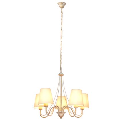 Lámpara colgante con cadena MALBO 5xE27/15W/230V beige