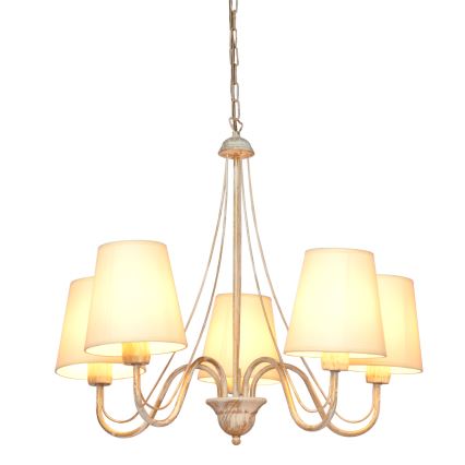 Lámpara colgante con cadena MALBO 5xE27/15W/230V beige
