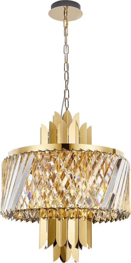 Lámpara colgante con cadena MARGOT 6xE14/40W/230V diá. 43 cm dorado