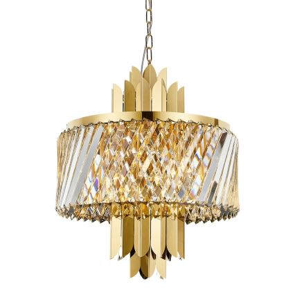 Lámpara colgante con cadena MARGOT 6xE14/40W/230V diá. 43 cm dorado