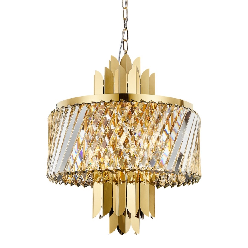 Lámpara colgante con cadena MARGOT 6xE14/40W/230V diá. 43 cm dorado