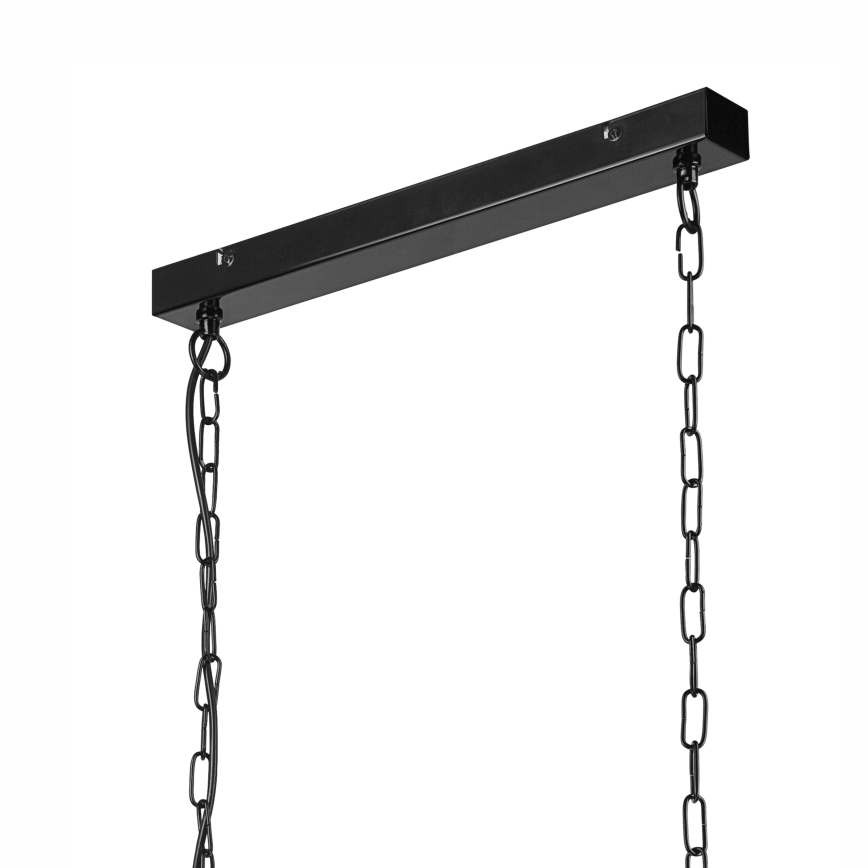 Lámpara colgante con cadena MORGAN 2xE27/60W/230V negro/cromo
