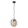 Lámpara colgante con cadena ONDA 1xE27/15W/230V negro/roble