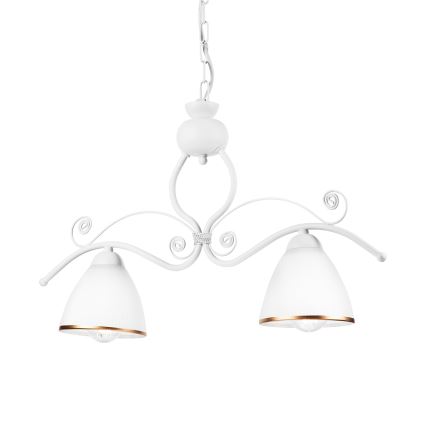 Lámpara colgante con cadena RETRO 2xE27/60W/230V blanco mate