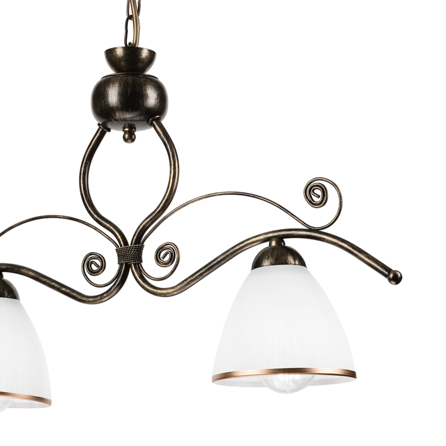 Lámpara colgante con cadena RETRO 2xE27/60W/230V bronce/pátina