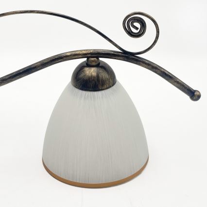 Lámpara colgante con cadena RETRO 2xE27/60W/230V bronce/pátina