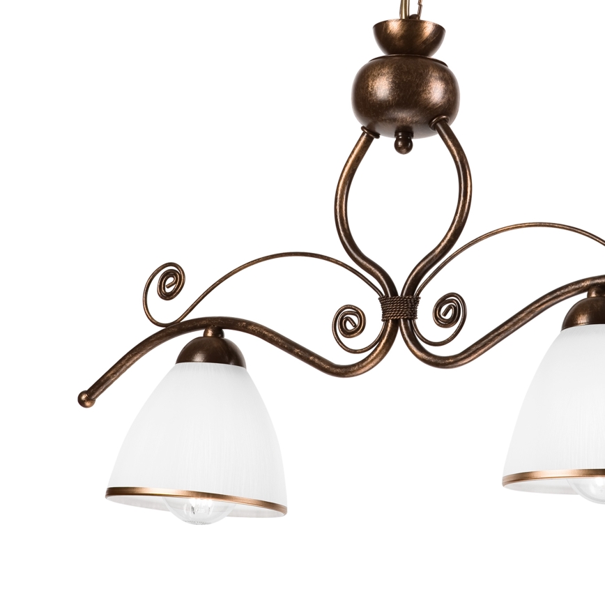 Lámpara colgante con cadena RETRO 2xE27/60W/230V cobre/pátina