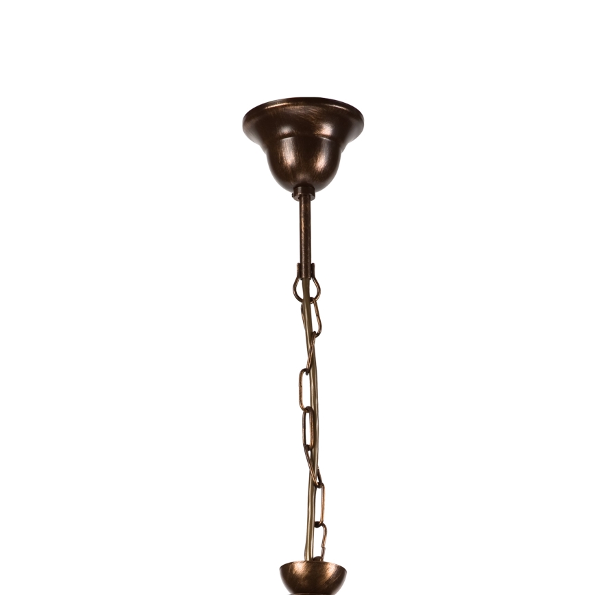 Lámpara colgante con cadena RETRO 2xE27/60W/230V cobre/pátina