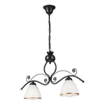 Lámpara colgante con cadena RETRO 2xE27/60W/230V negro