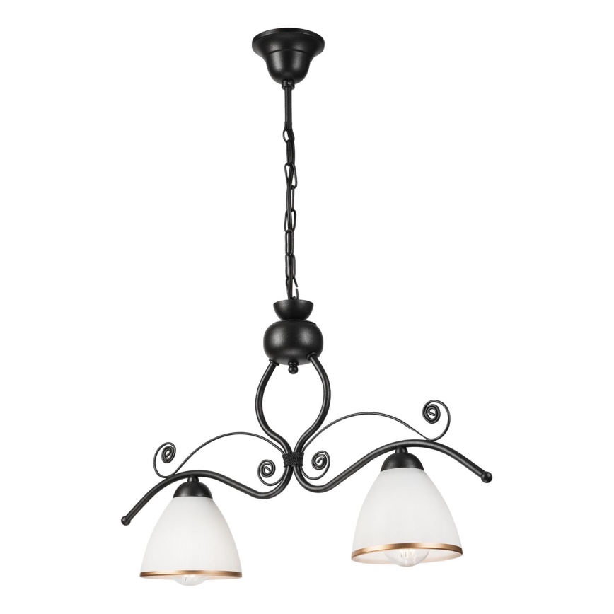 Lámpara colgante con cadena RETRO 2xE27/60W/230V negro