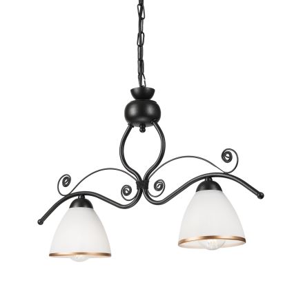 Lámpara colgante con cadena RETRO 2xE27/60W/230V negro