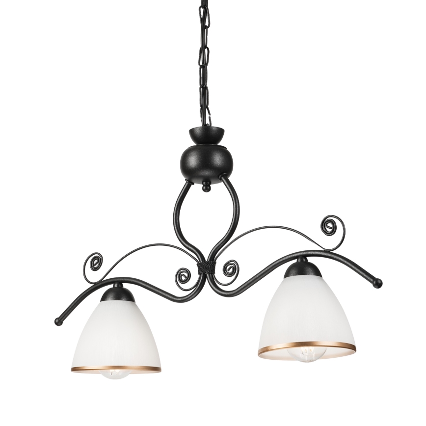 Lámpara colgante con cadena RETRO 2xE27/60W/230V negro