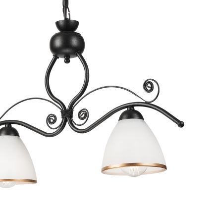 Lámpara colgante con cadena RETRO 2xE27/60W/230V negro