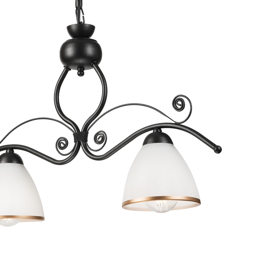 Lámpara colgante con cadena RETRO 2xE27/60W/230V negro