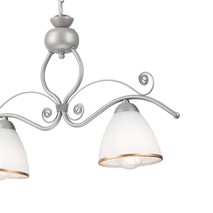 Lámpara colgante con cadena RETRO 2xE27/60W/230V plata