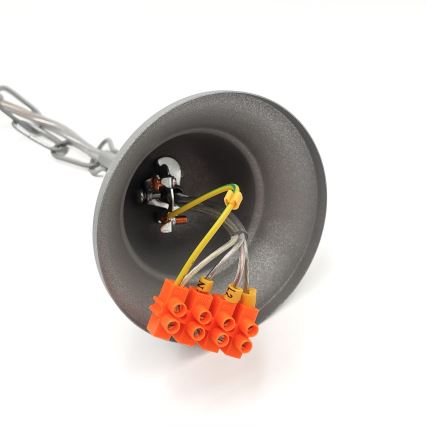 Lámpara colgante con cadena RETRO 2xE27/60W/230V plata