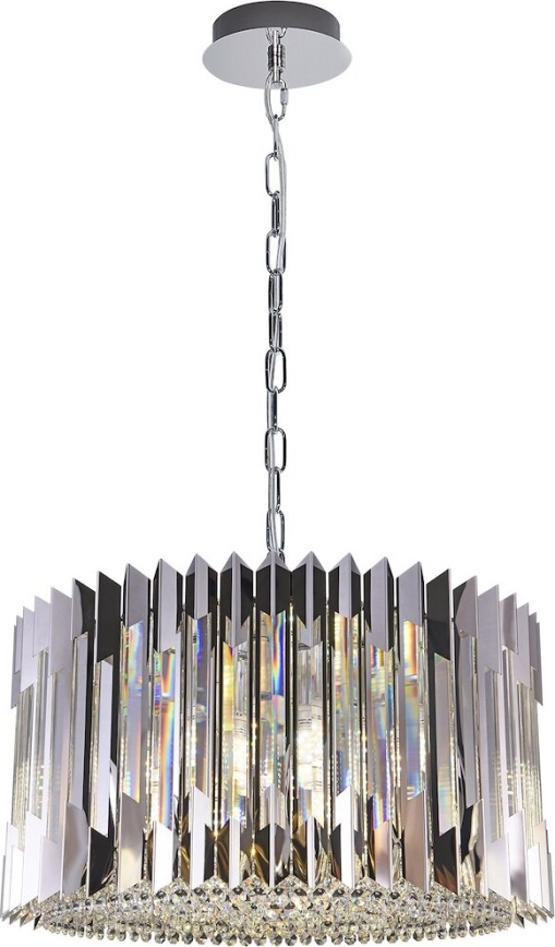 Lámpara colgante con cadena RITZ 12xE14/40W/230V diá. 54 cm cromo brillante