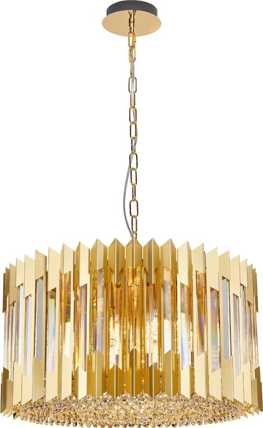 Lámpara colgante con cadena RITZ 12xE14/40W/230V diá. 54 cm dorado