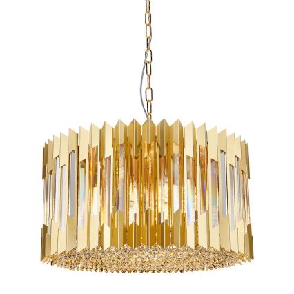 Lámpara colgante con cadena RITZ 12xE14/40W/230V diá. 54 cm dorado