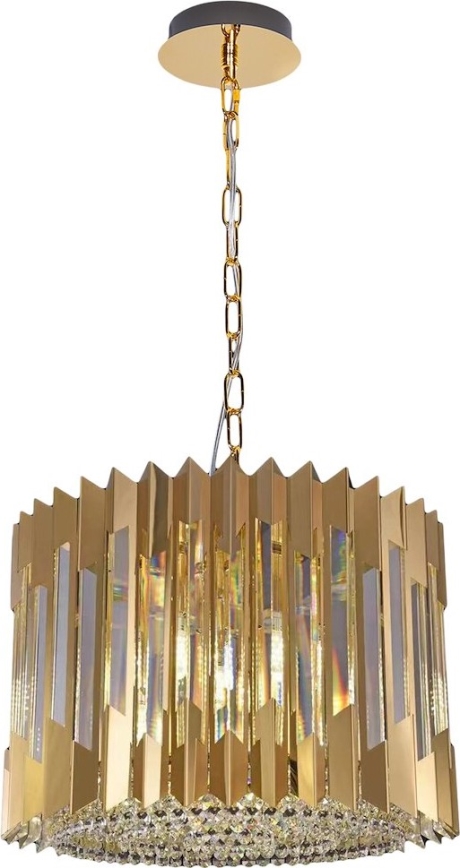 Lámpara colgante con cadena RITZ 7xE14/40W/230V diá. 42 cm dorado