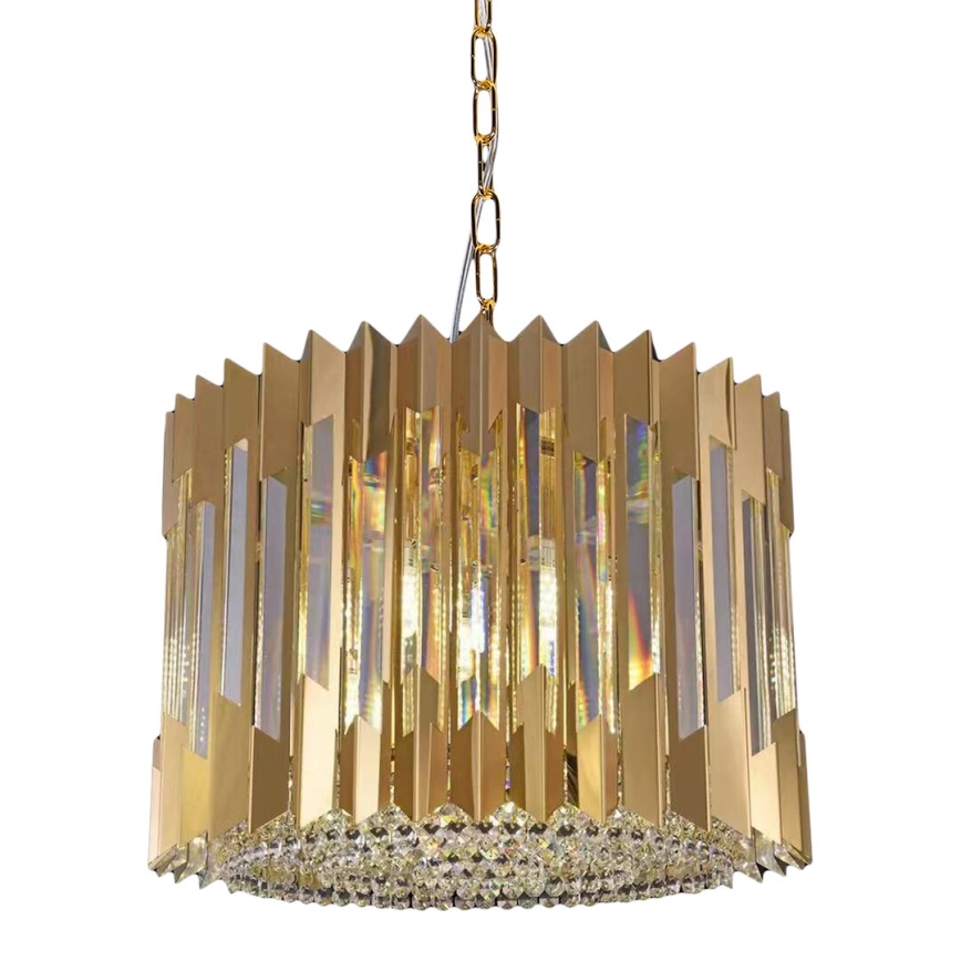 Lámpara colgante con cadena RITZ 7xE14/40W/230V diá. 42 cm dorado