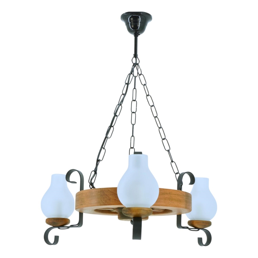 Lámpara colgante con cadena ROATA 3xE14/40W/230V haya - FSC Certificado