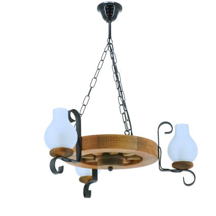 Lámpara colgante con cadena ROATA 3xE14/40W/230V haya - FSC Certificado
