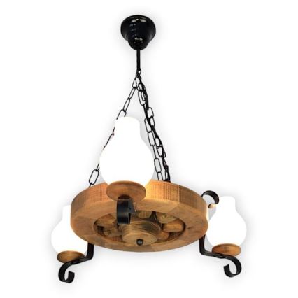 Lámpara colgante con cadena ROATA 3xE14/40W/230V haya - FSC Certificado